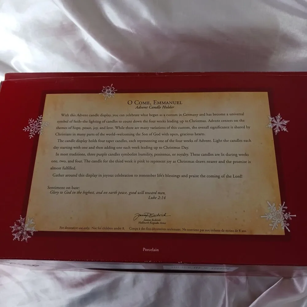 O Come, Emmanuel Nativity 2004 Hallmark Keepsake Advent ~ Candle Holder ~ w/ Box